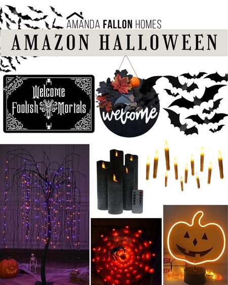 Cute Halloween decor from Amazon! 

Halloween decorations. Halloween porch. Door mat. Sticky bats. Halloween wreath. Black candles. Floating candles. Halloween tree. 

#amazonprime #amazon #halloween 

#LTKhome #LTKSeasonal #LTKunder50
