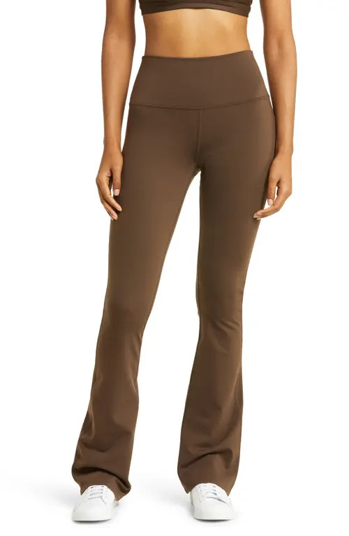 Alo Airbrush High Waist Flare Pants in Espresso at Nordstrom, Size Large | Nordstrom