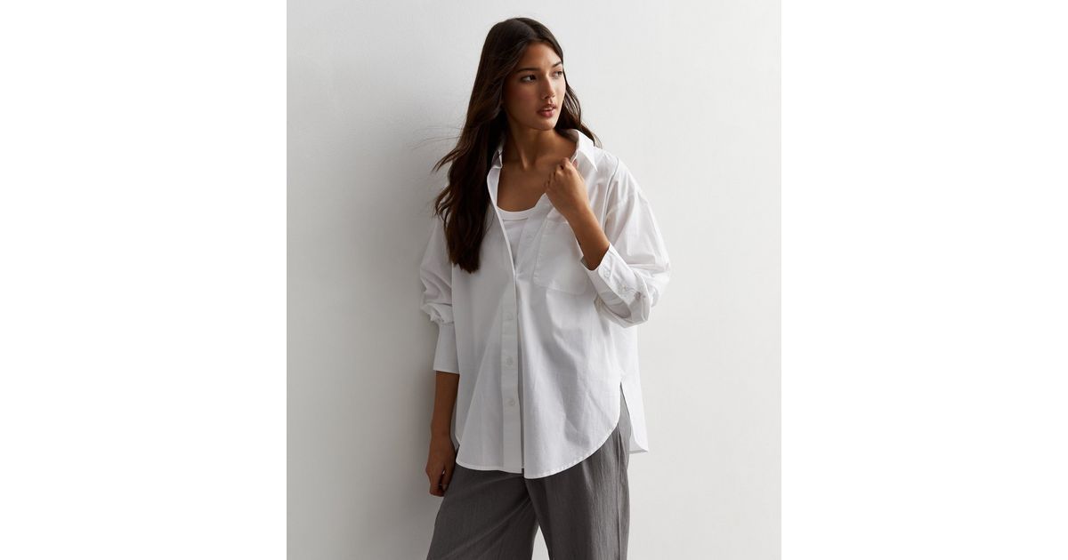 White Poplin Cotton Shirt
						
						Add to Saved Items
						Remove from Saved Items | New Look (UK)