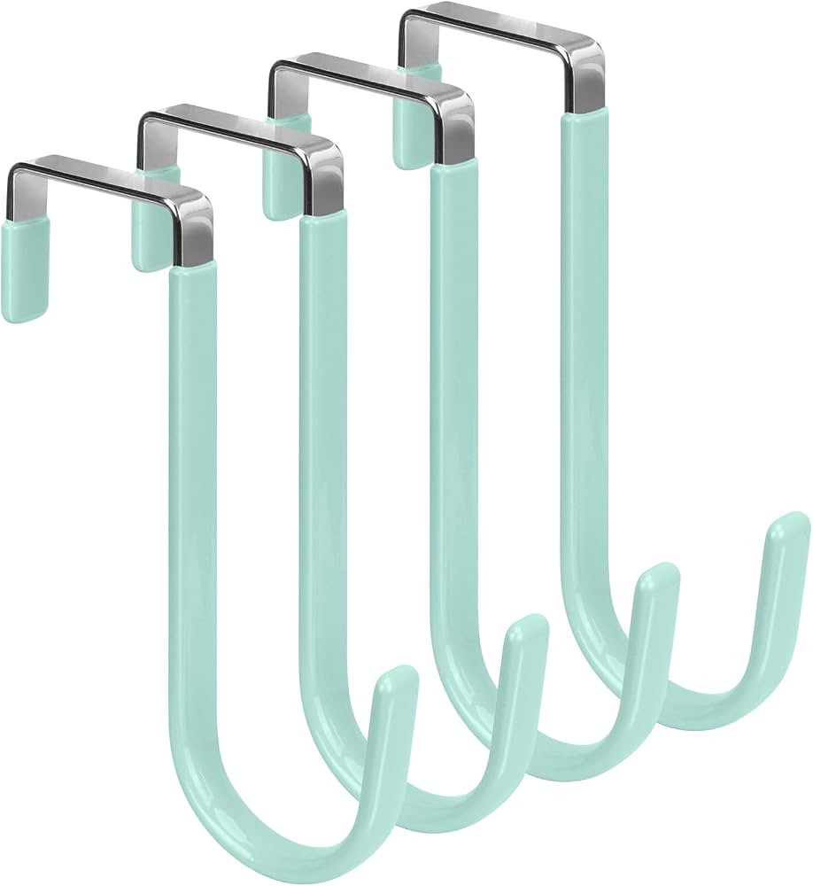 FYY Over The Door Hooks, 4 Pack Door Hangers Hooks with Rubber Prevent Scratches Heavy Duty Organ... | Amazon (US)