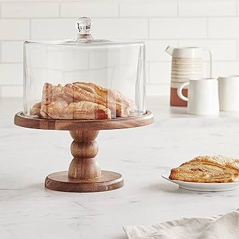 American Atelier , Brown Madera Pedestal Plate with Lid \u2013 Domed Serving Cake Stand \u2013 fo... | Amazon (US)