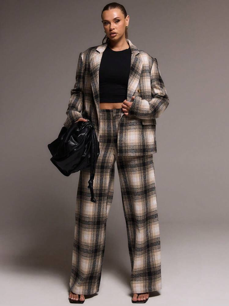 MUSERA Wide Leg Checkered Trouser Elegant Business Casual Summer Vacation Graduation Prom Wedding Guest Birthday Vacation | SHEIN