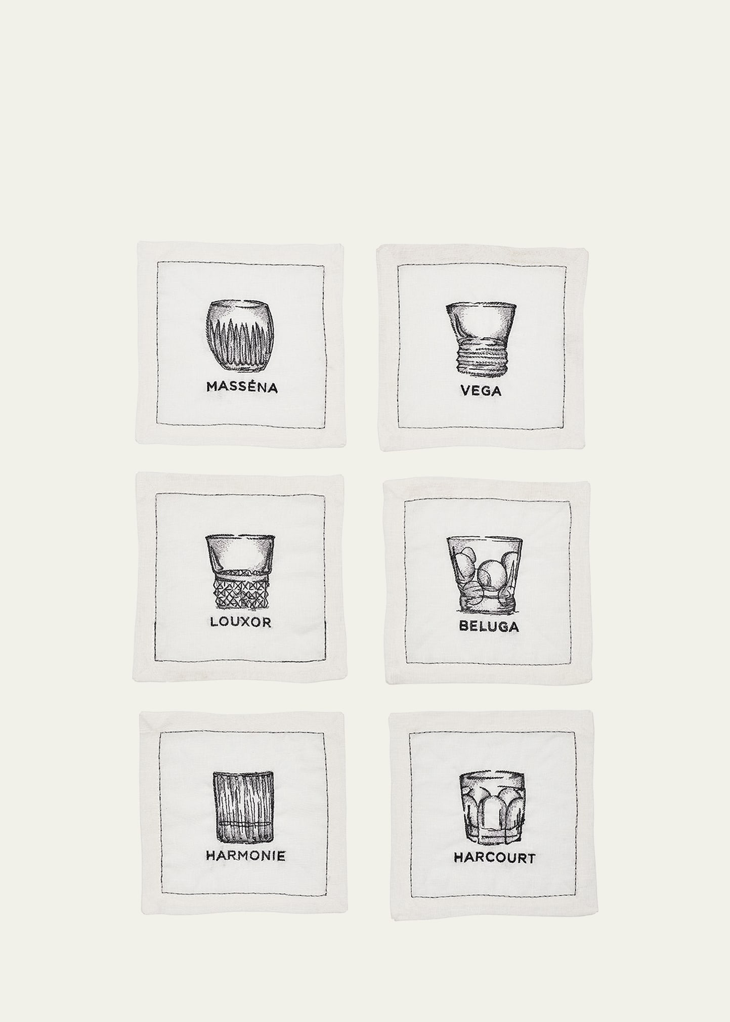 Baccarat x Kim Seybert Cocktails Cocktail Napkins, Set of 6 | Bergdorf Goodman