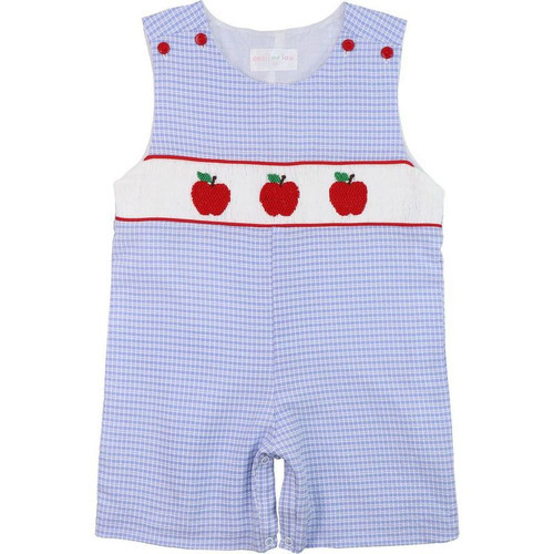Red And Blue Smocked Apple Jon Jon | Cecil and Lou