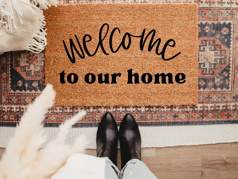 Welcome To Our Home Doormat, Funny Doormat, cute doormat, Boho, Boho Home Decor, doormats, door m... | Etsy (US)