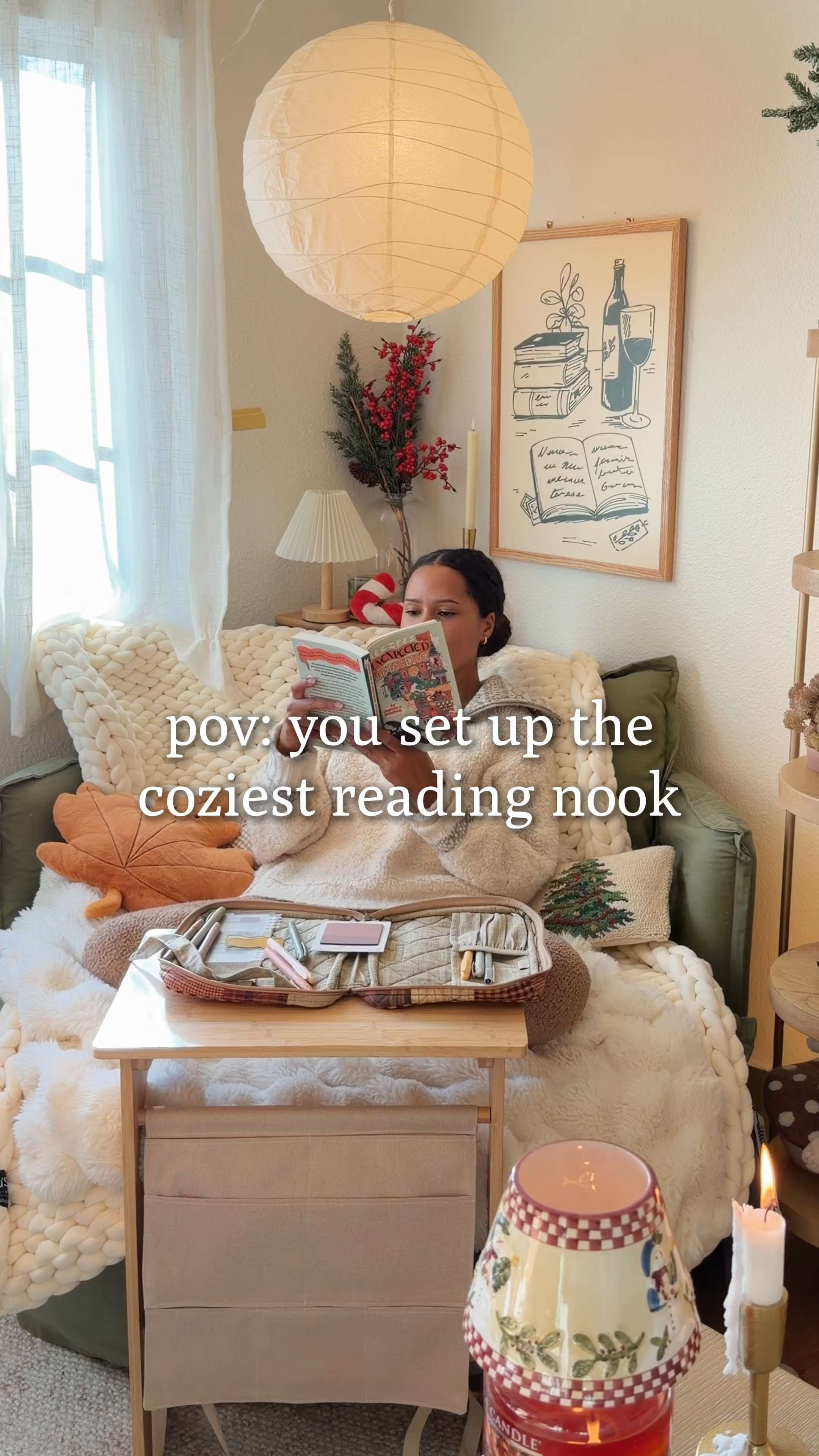 honestly one of the coziest places to read ever (okay maybe reading in my bed is up there too lol) 📖🕯️🤎 

 #LTKselfcare #LTKHome