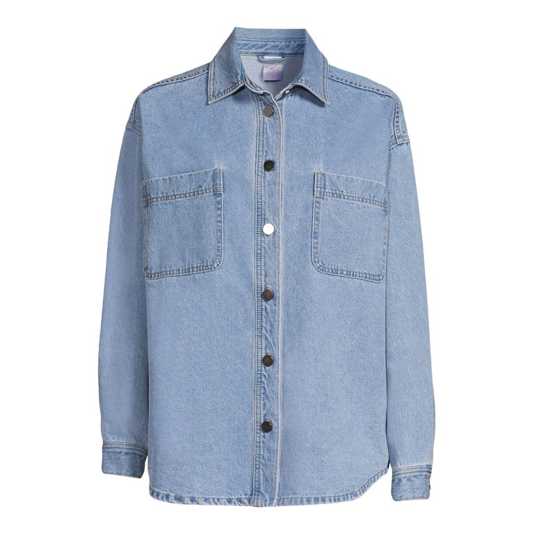 No Boundaries Juniors’ Denim Shacket | Walmart (US)