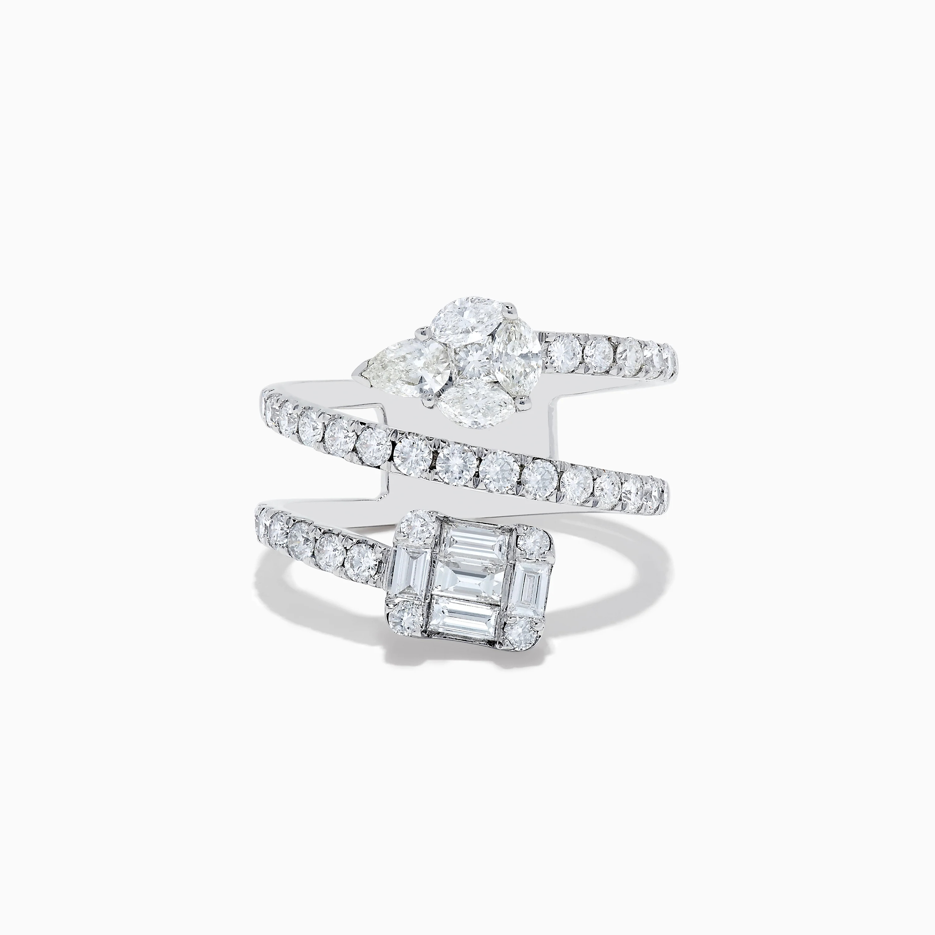 14K White Gold Diamond Spiral Ring | Effy Jewelry