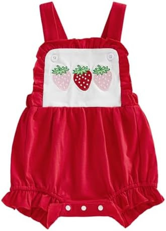 Kayotuas Baby Girl Summer Clothes Cake Smash First Birthday Outfit Ruffle Bubble Romper Bodysuit ... | Amazon (US)