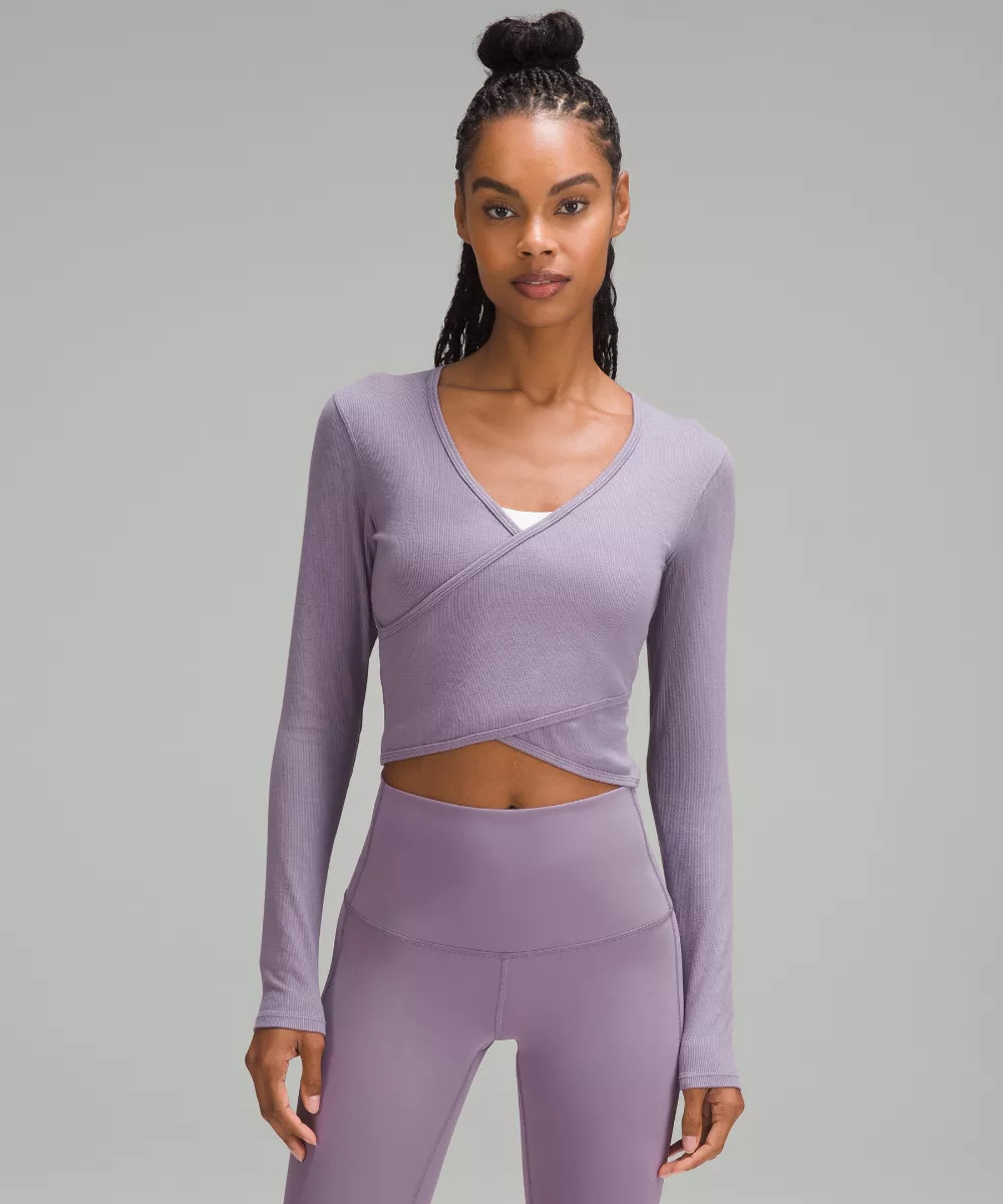 Wrap-Front Ribbed Long-Sleeve Top | lululemon (AU)