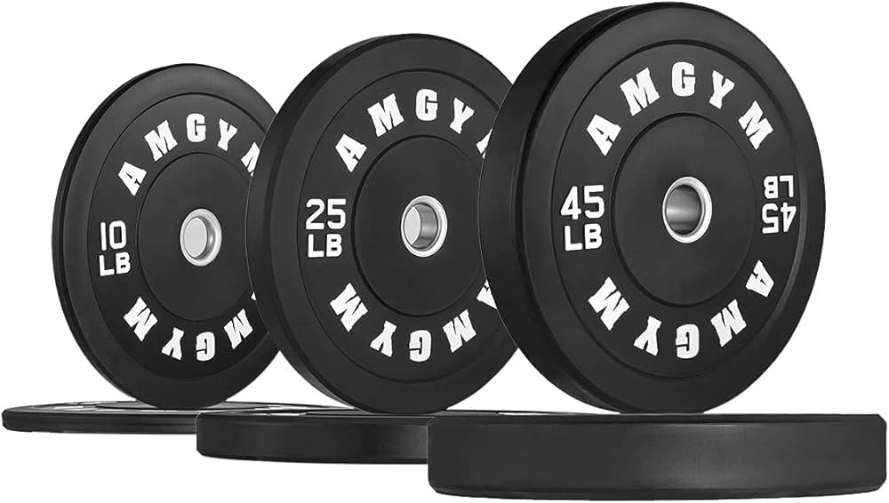 AMGYM LB Bumper Plates Olympic Weight Plates, Bumper Weight Plates, Steel Insert, Strength Traini... | Amazon (US)