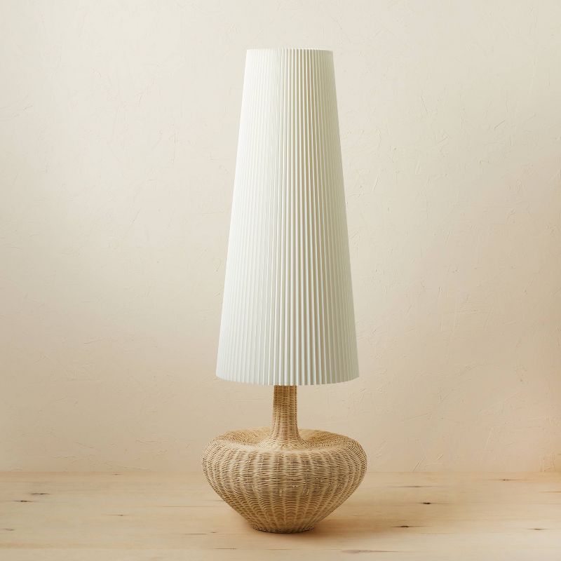 Rattan Floor Lamp (Includes LED Light Bulb) Brown - Opalhouse&#8482; designed with Jungalow&#8482... | Target