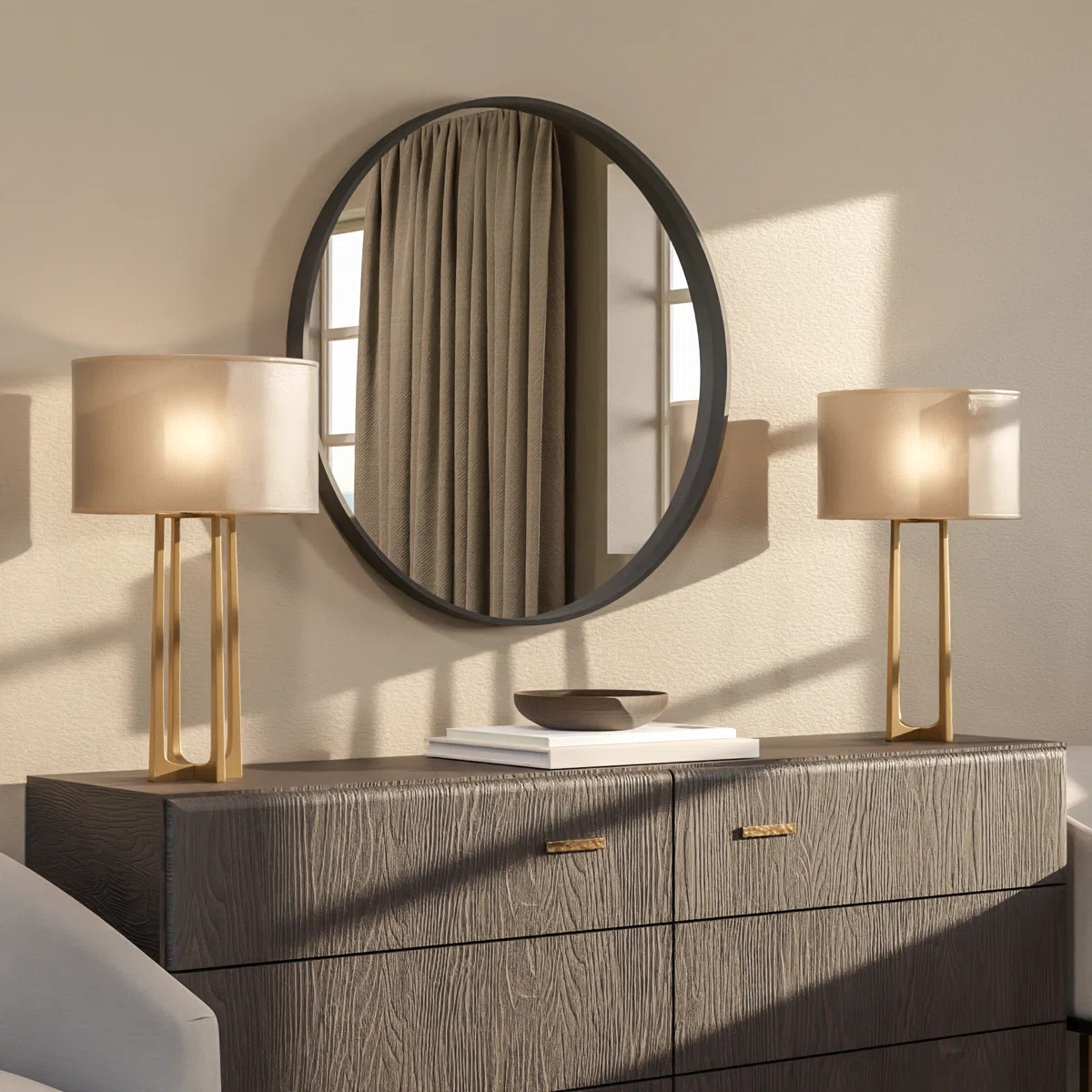 Karrina Accent Wood Round Mirror | Wayfair North America