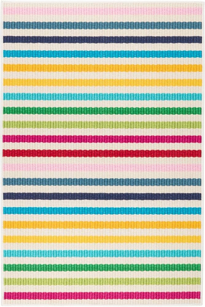 Dash and Albert Rainbow Machine Washable Area Rug - 2' x 3' Multicolor Stripe Washable Accent Rug... | Amazon (US)