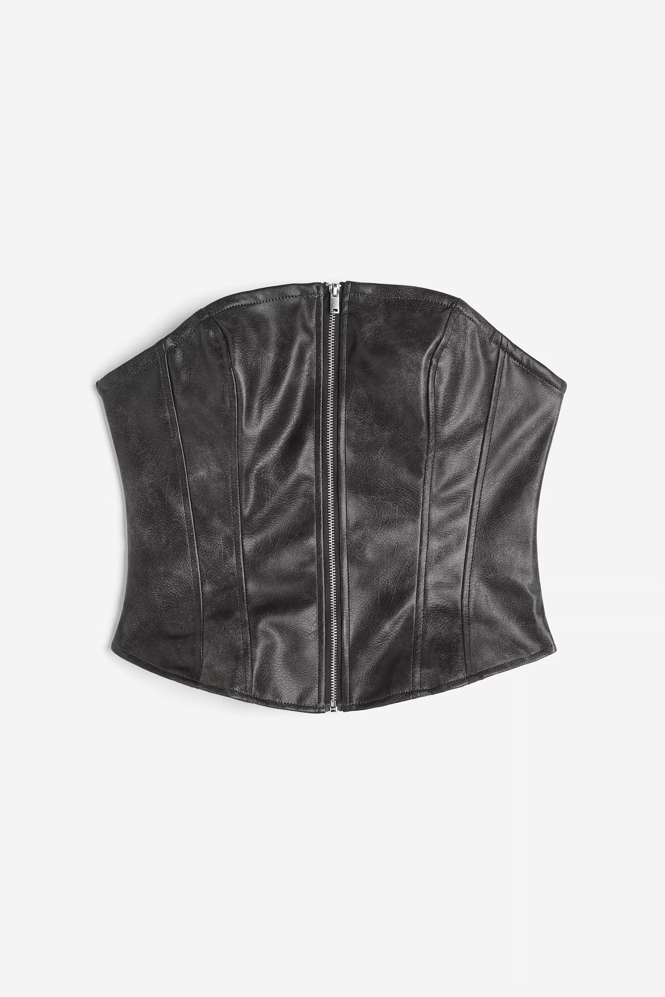 Korsettop met coating - Donkergrijs - DAMES | H&M NL | H&M (DE, AT, CH, NL, FI)