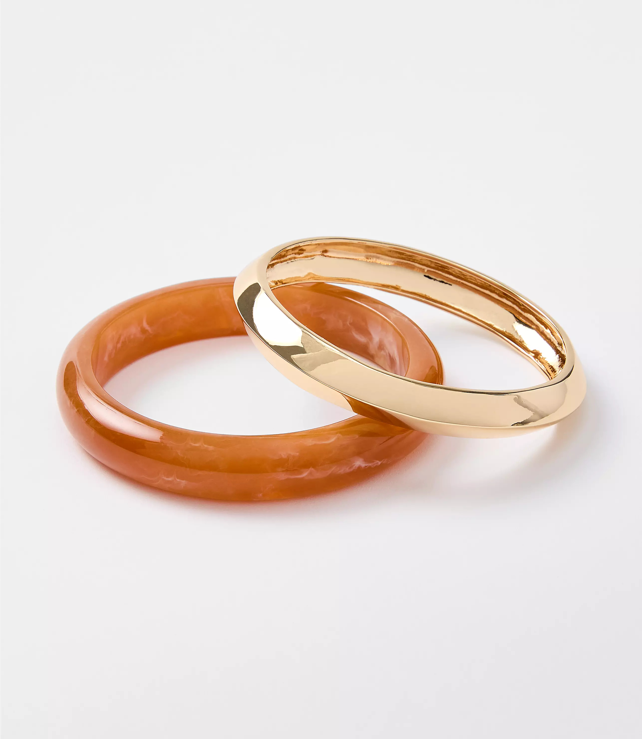 Resin & Metallic Bangle Bracelet Set | LOFT