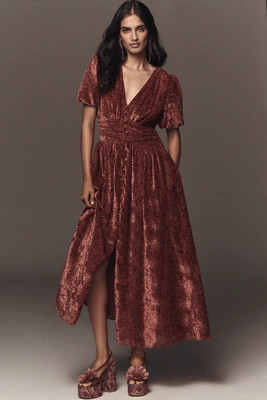 The Katerina Button-Front Dress: Velvet Edition | Anthropologie (US)