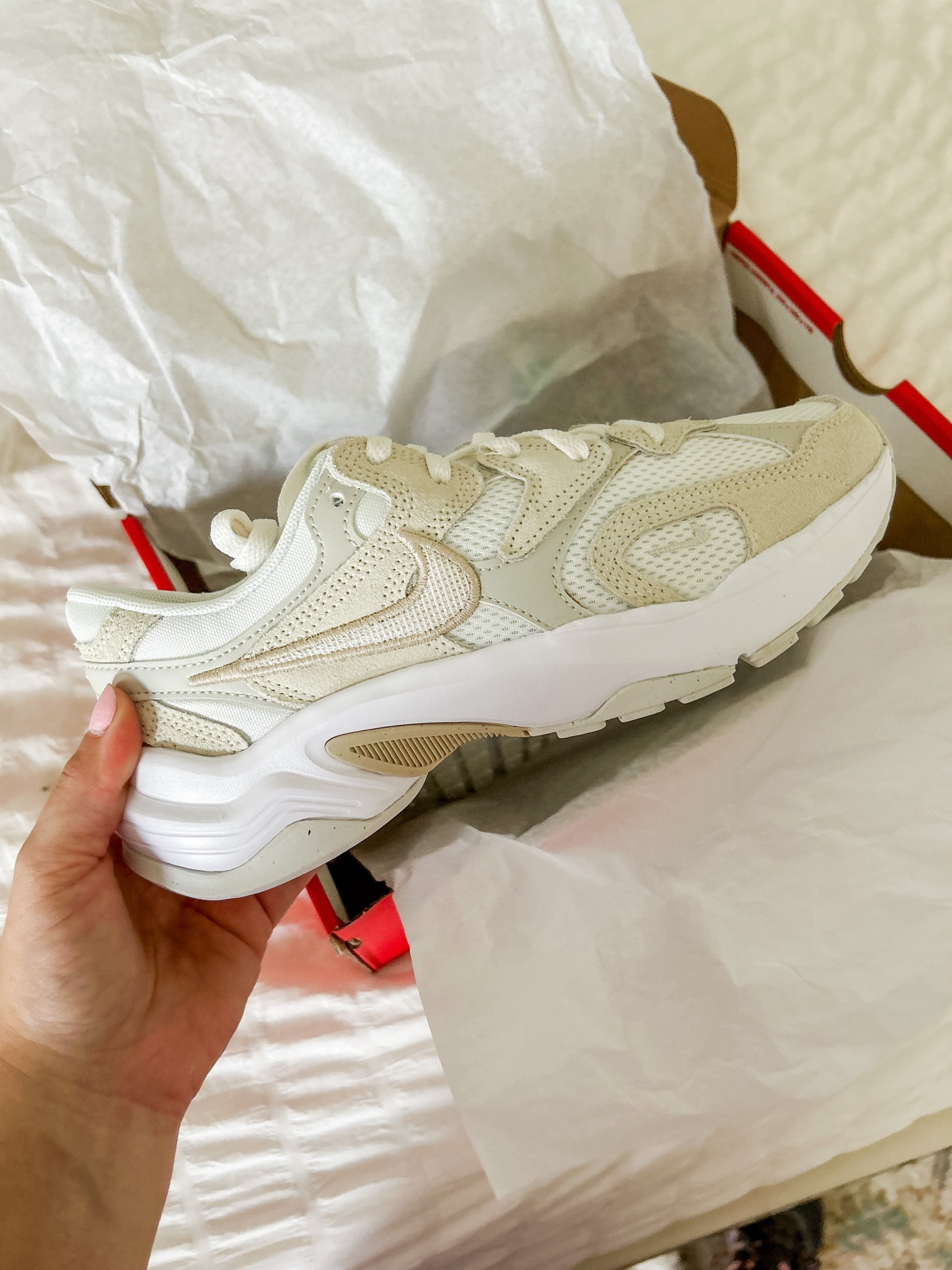 Obsessed with these exclusive Women's Nike AL8 sneakers! They're so comfy and the perfect neutral to add to your closet. For reference I wear size 6 but I sized up half a size 6.5 for better more loose fit since I have wider feet.

#LTKFindsUnder100 #LTKStyleTip #LTKActive