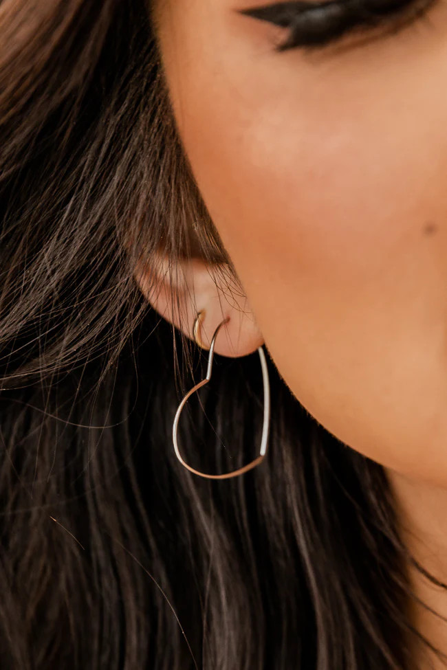 In A Bad Romance Silver Heart Hoop Earrings | Pink Lily