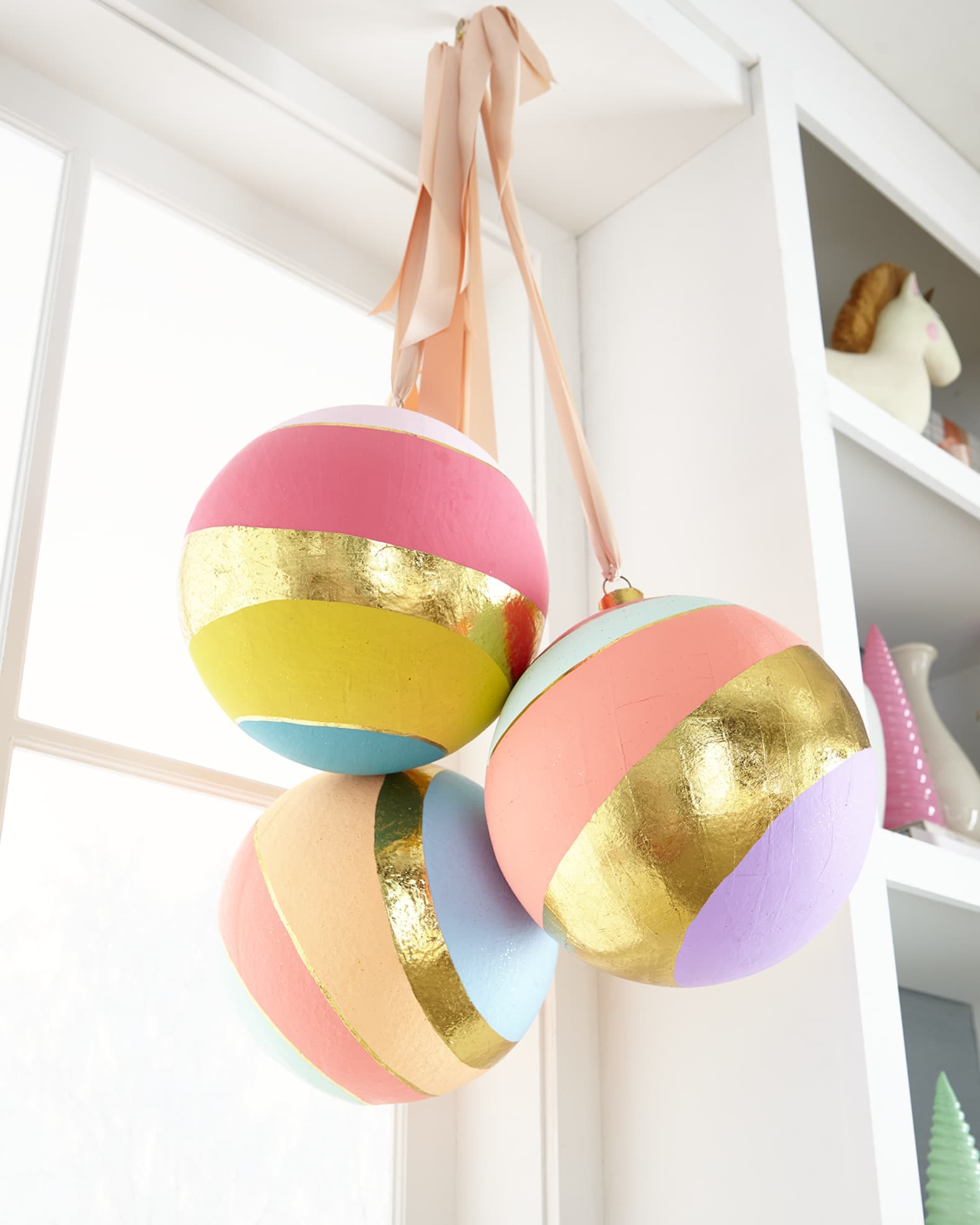 Christmas Couture Striped Ball Display, Set of 3 | Neiman Marcus