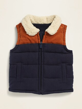Sherpa-Collar Flannel Vest for Baby | Old Navy (US)