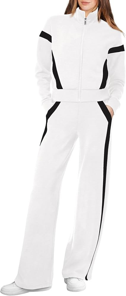 XIEERDUO Lounge Sets for Women 2025 Sweatsuit 2 Piece Outfits Sweatshirt Wide Leg Sweatpant Track... | Amazon (US)