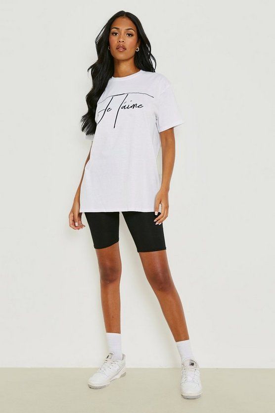 Black Tall 'Je T'Aime' Graphic T-Shirt | Boohoo.com (US & CA)