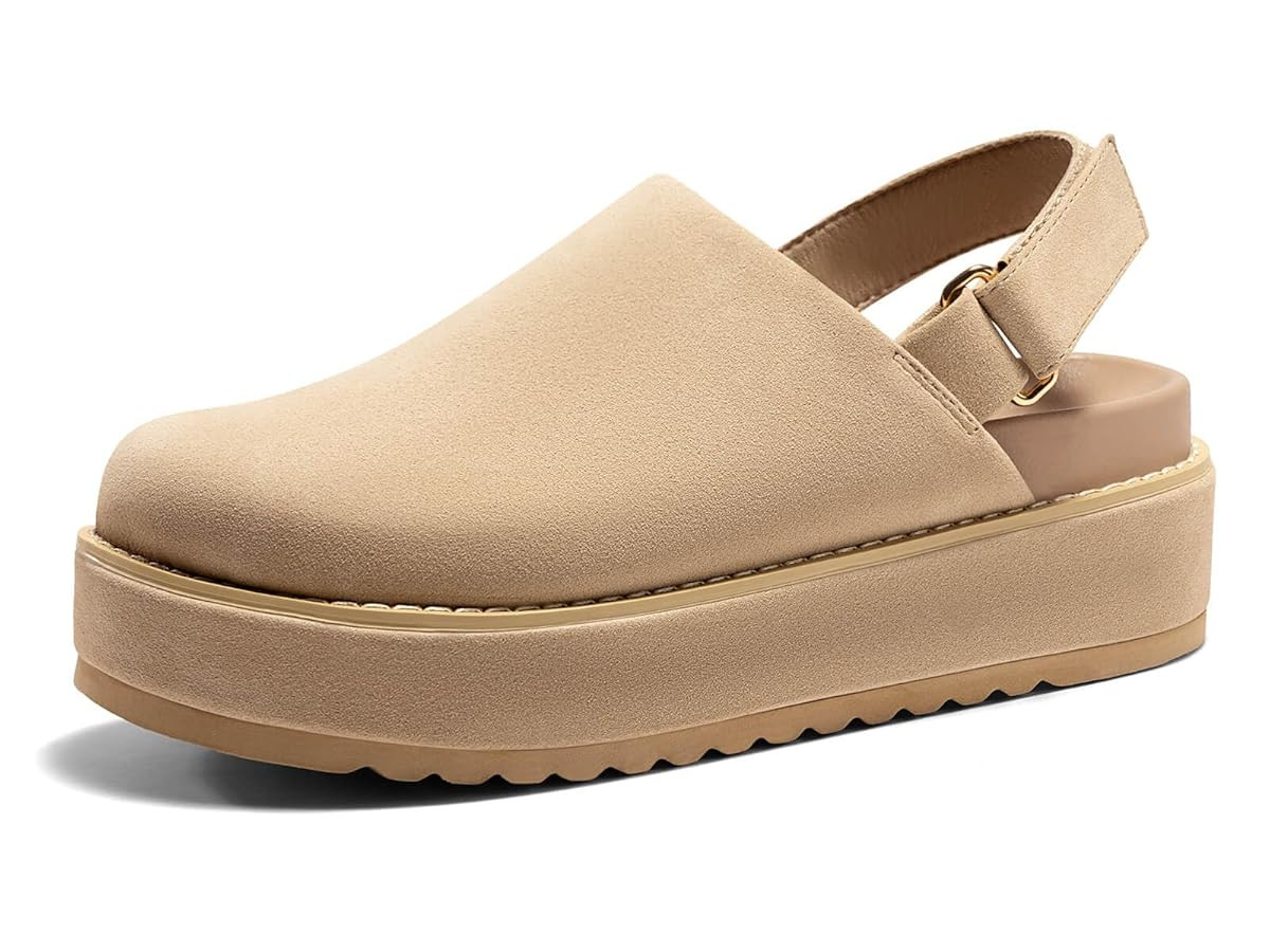 Coutgo Women's Platform Clogs Adjustable Strap Slip on Mules Shoes Comfortable Fall Sandals | Amazon (US)