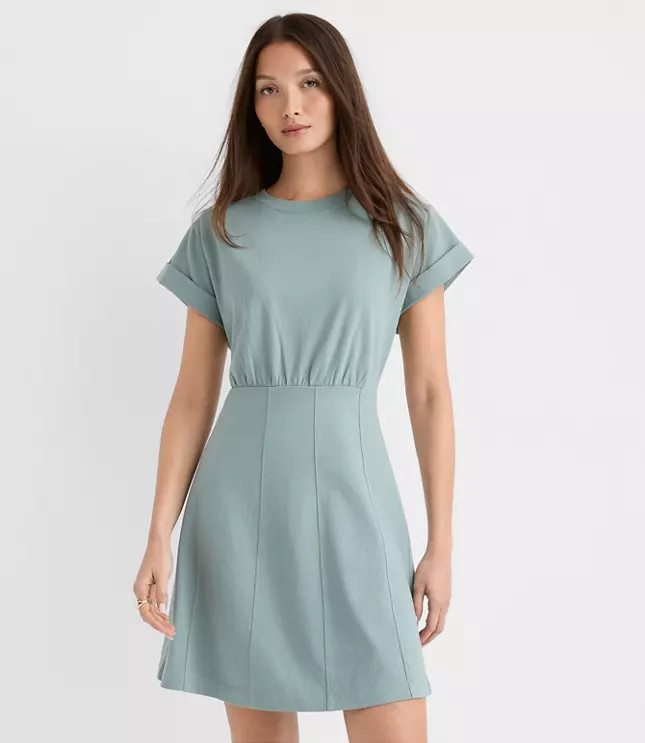 Petite Seamed Mini Tee Dress | LOFT