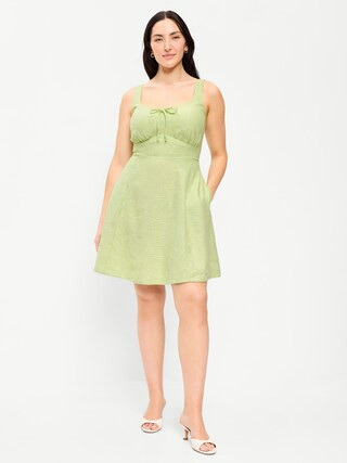 Fit & Flare Linen Mini Dress | Old Navy (CA)
