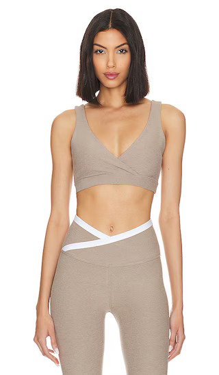 Spacedye Crossover Sports Bra in Birch Heather | Revolve Clothing (Global)