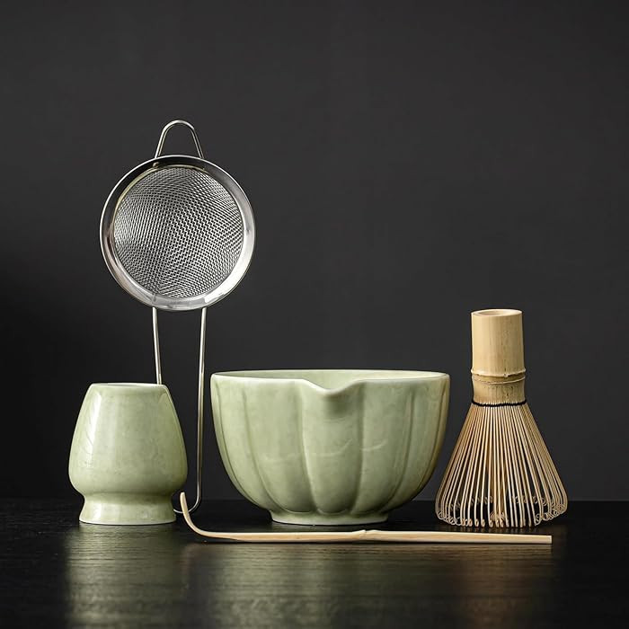 Matcha Whisk Set, Matcha Set Includes Ceramic Matcha Bowl, Bamboo Whisk, Scoop, Chasen Holder, Si... | Amazon (CA)