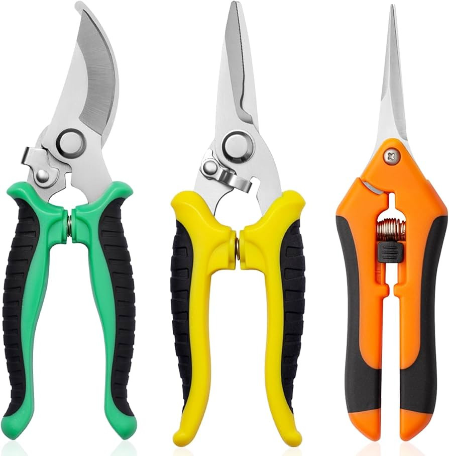 Garden Pruning Shears 3 Pack Gardening Shears Garden Scissors Stainless Steel Plant Flower Scisso... | Amazon (US)