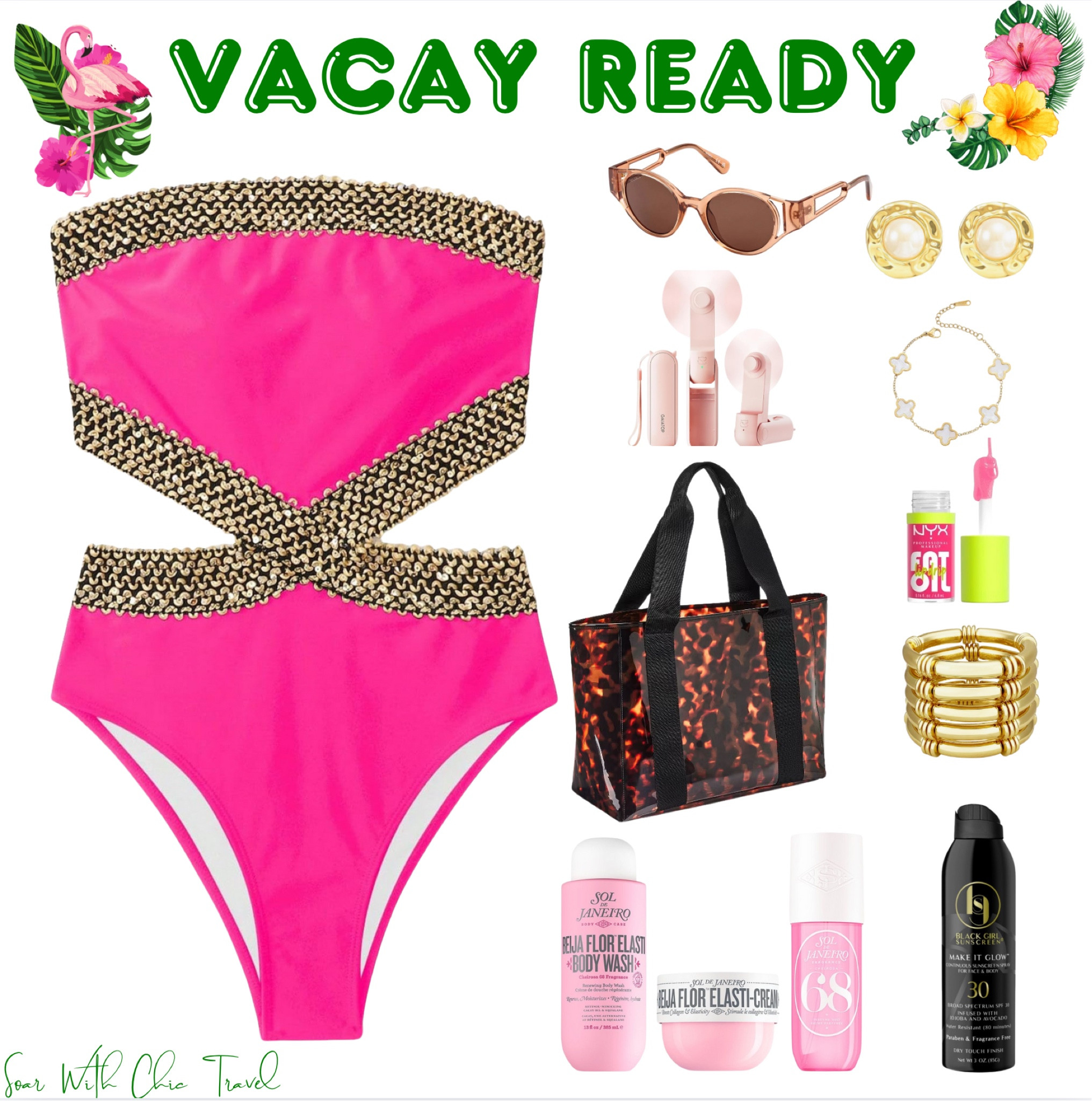 VACAY READY ☀️🌴🌊

Get ready to turn heads on your next getaway with this stunning pink cutout swimsuit, paired with must-have beach essentials! From chic accessories to beauty favorites, I’ve got you covered for a stylish and stress-free vacation.

✨ Shop the Look:
👙 Bold & beautiful pink swimsuit with gold detailing
🕶 Trendy sunglasses for that effortless glam
💦 Hydrating body care for soft, glowing skin
💋 NYX Fat Oil Lip Drip for a perfect pout
👜 Stylish tote bag to carry all your beach must-haves
☀️ SPF & glow mist to protect and shine

Pack your bags, grab your essentials, and get ready to slay your next vacay in style!

#VacayReady #BeachVibes #TravelInStyle #ResortWear #SwimwearStyle #SeeTheWorldWithUs #GlobalAdventures #ExploreWithWorldView  Resort Wear, Vacation Outfits Beach, Vacation Looks, Vacation Style, Vacation Sets, Vacation Wear, Swimsuit, Swimsuits Amazon, Swimsuits , Amazon Swimsuit, White Swimsuit, Amazon Swimwear, Women Swimwear, Amazon Fashion

#LTKSwim #LTKMostLoved #LTKTravel #LTKBeauty