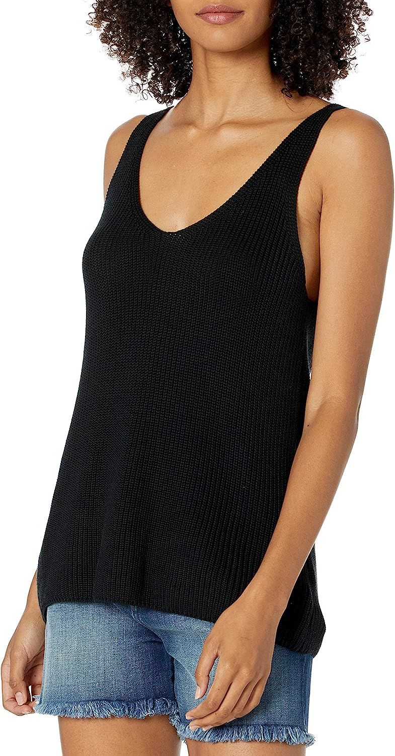 The Drop Women's Claire Double V-Neck Textured Rib Sweater Tank | Amazon (US)