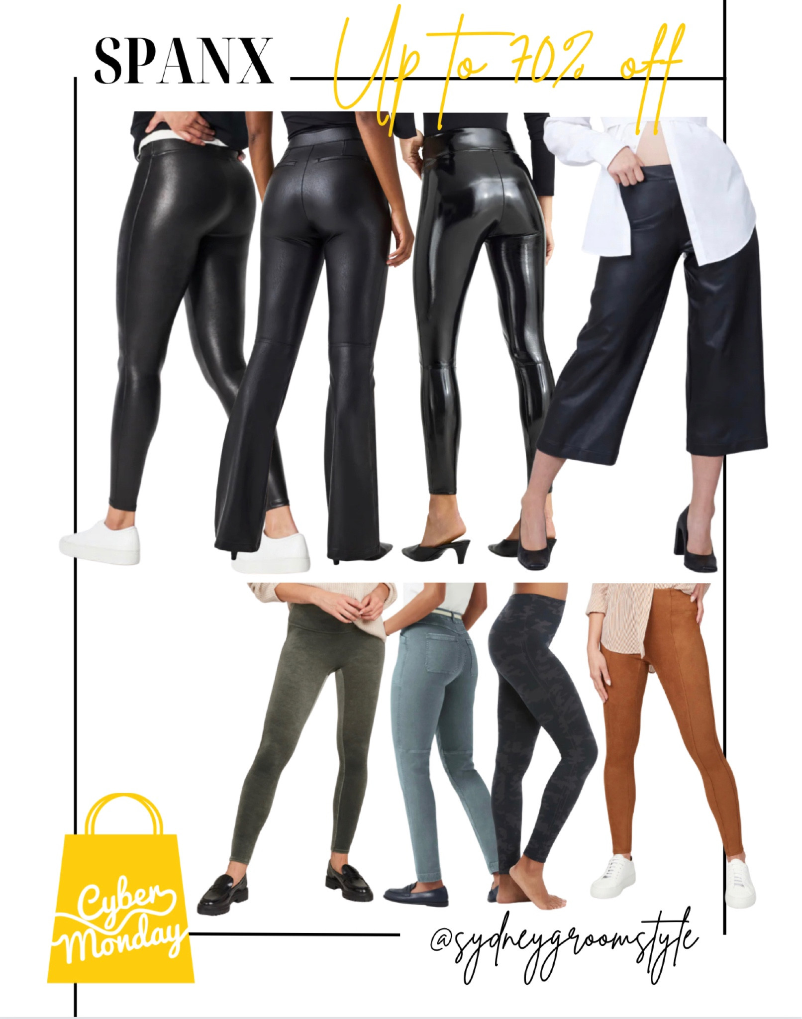 Spanx leather leggings wide leg trouser dress pant pants cyber Monday Black Friday 70% off 60% 50% deals mega sale women’s pants shapewear flattering bottoms 

#LTKCyberWeek #LTKsalealert #LTKHoliday