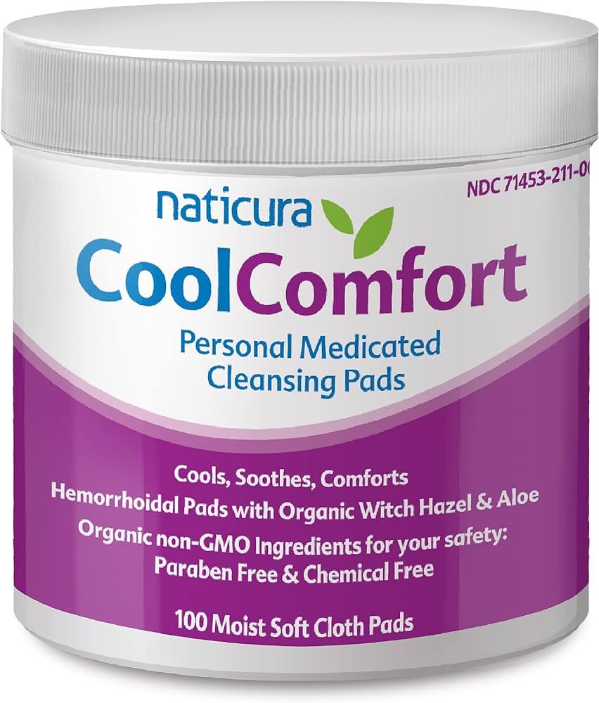 CoolComfort Personal Cleansing Pads with Organic Witch Hazel and Aloe Vera - All-Natural and Fast... | Amazon (US)