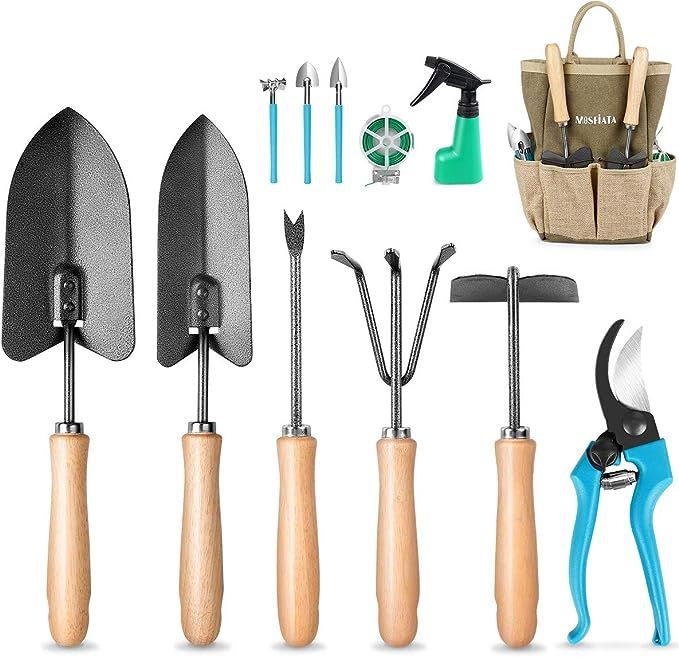 MOSFiATA Garden Tools Set 12 pcs Hand Kit Gardening Tools Set made of High-Carbon Steel with Shov... | Amazon (UK)