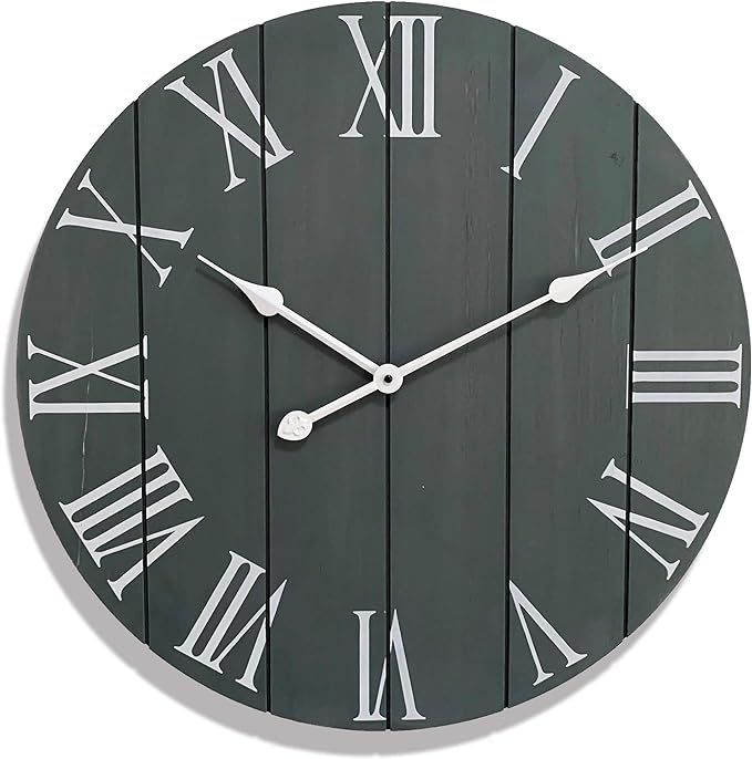 Large Farmhouse Wall Clock - Rustic Farmhouse Clock - Wood Farmhouse Clock - Rustic Vintage Decor... | Amazon (US)