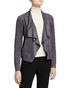 Faux-Suede Draped Jacket | Lastcall