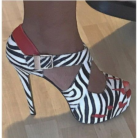 Rosie Mears Darling Nikki Womens Zebra Print Platform Sandals | Walmart (US)