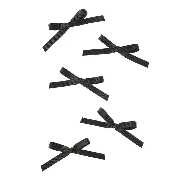 No Boundaries 5 Pack Grosgrain Ribbon Hair Clip, Black | Walmart (US)