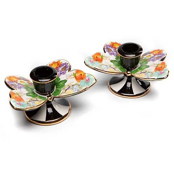 Flower Market Butterfly Candle Holders, Set of 2 | MacKenzie-Childs