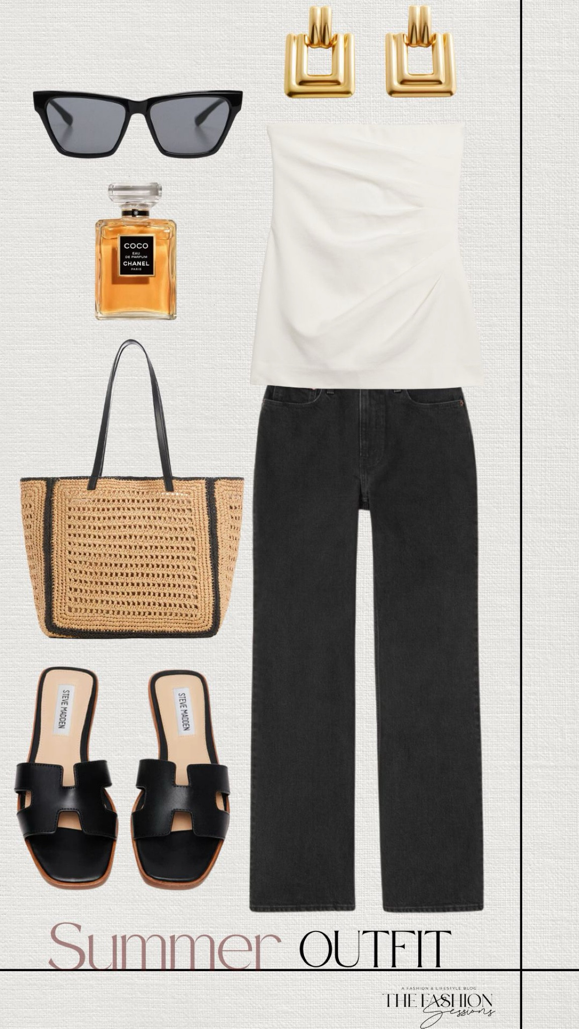 Summer Outfit | Steve Madden Sandals | Woven Back | Black Denim Jeans | Cream Top | Chanel |

#LTKSeasonal #LTKStyleTip #LTKShoeCrush