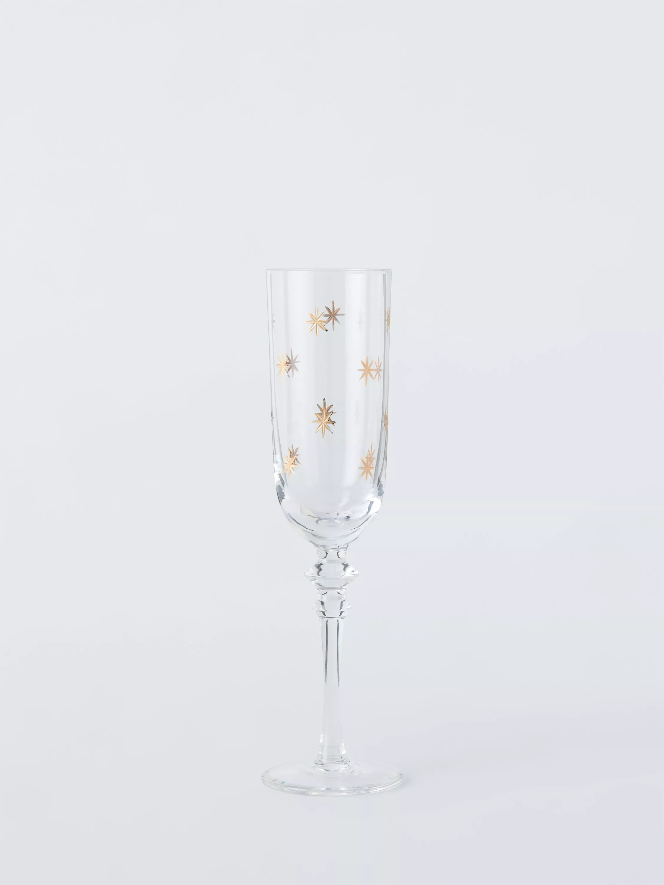 John Lewis Etched Star Glass Champagne Flute, 185ml, Gold/Clear | John Lewis (UK)