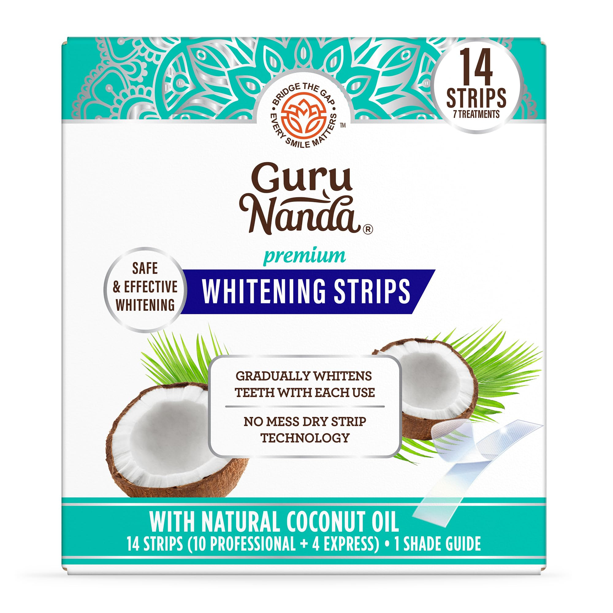 GuruNanda Teeth Whitening Strips - 7-Day Treatment with Non-Slip, Dry Strip Technology - Whitenin... | Amazon (US)