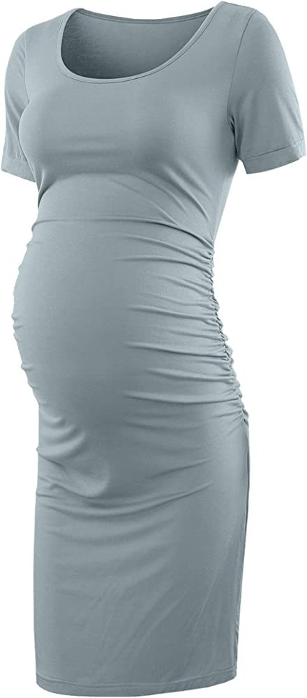 Peauty Essentials Maternity Bodycon Dress Side Ruch Short & 3/4 Sleeve Dress for Baby Shower Dail... | Amazon (US)
