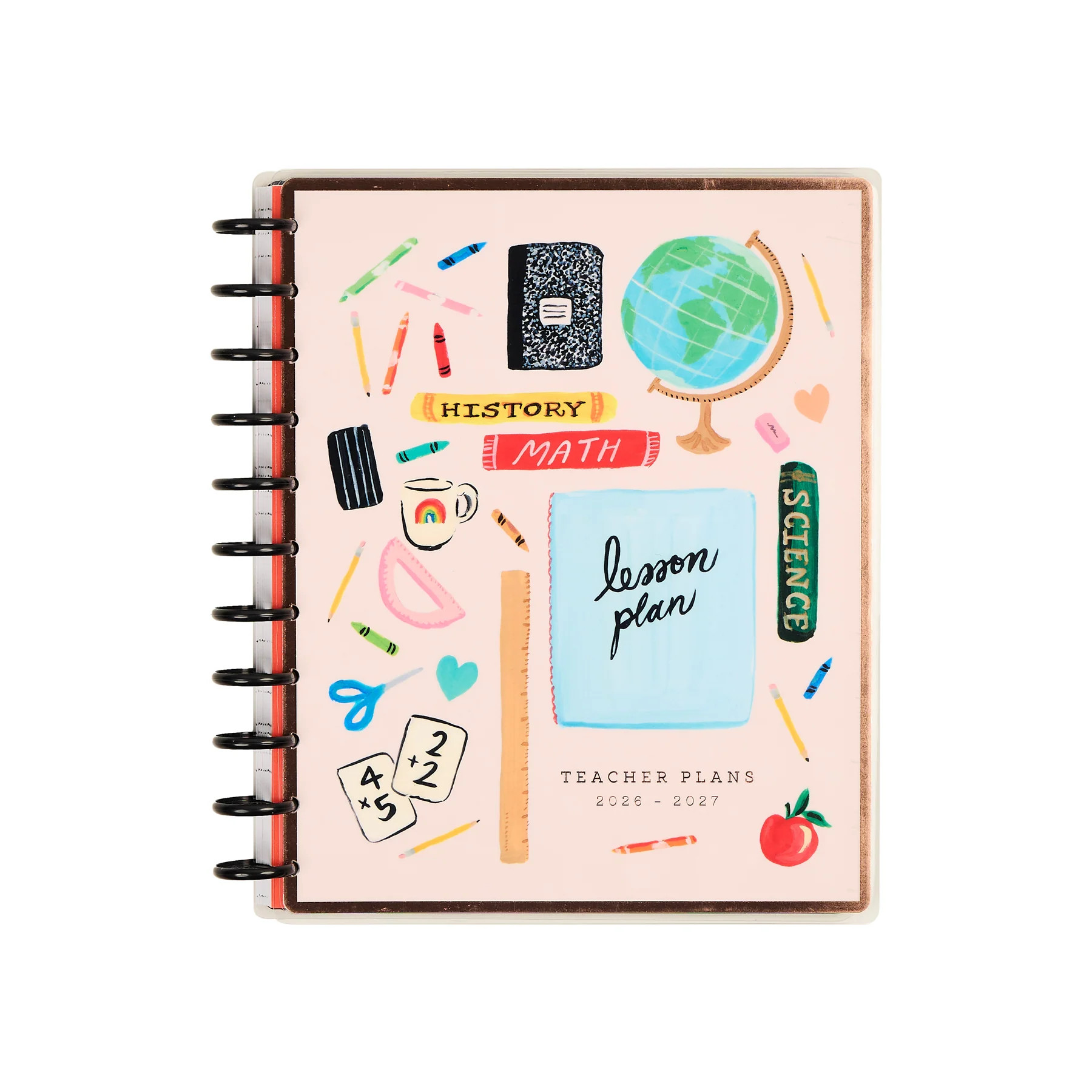 2026\u20132027 Bright Lessons Customizable Teacher Planner - Big Teacher Layout - 12 Months | Happy Planner