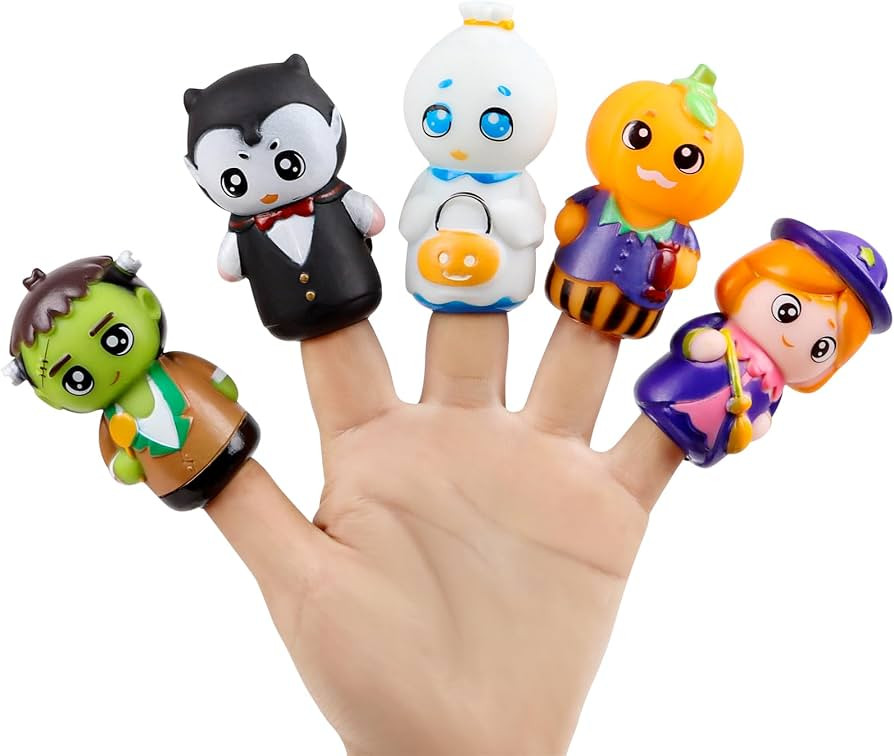 FOIMAS Halloween Finger Puppets,5pcs Pumpkin Witch Finger Puppet Toys for Kids Trick or Treat Hal... | Amazon (US)