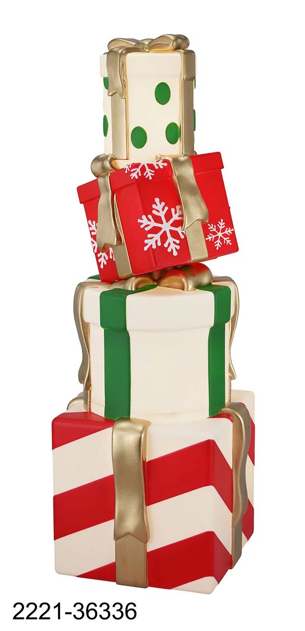 Holiday Time 36 Inch Light-up Christmas Plastic Red and Green Gift Stack - Walmart.com | Walmart (US)